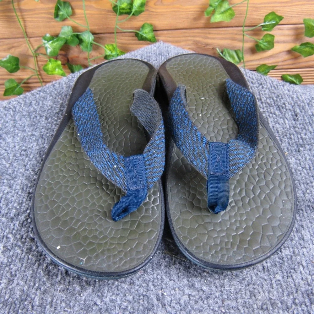 Chaco Flip EcoTread Men's 8 Blue Olive Textile Outdoor‎ Sandals Lightweight